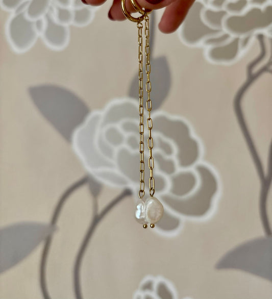 Pendientes cadena con perla
